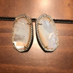 Kendra Scott White and gold earrings